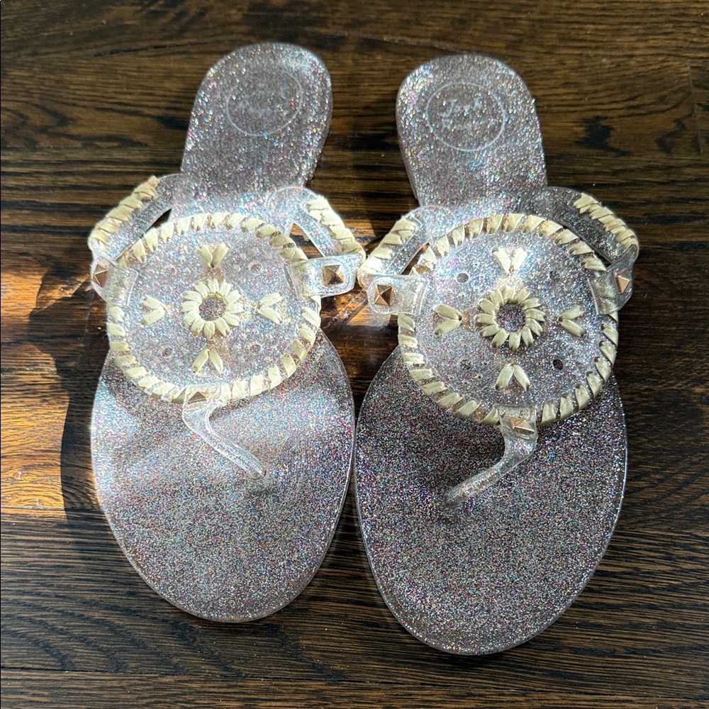 Jack Rogers Gold Glitter Sandals